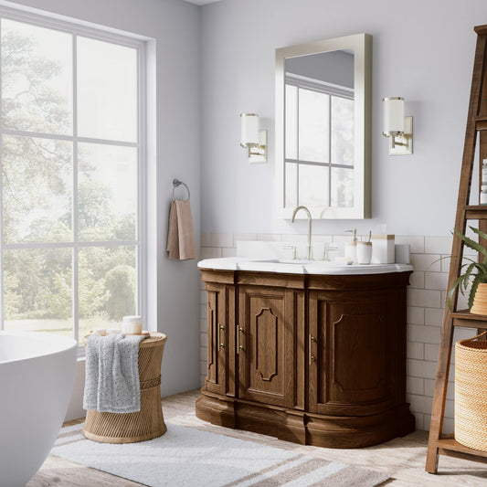 Lancaster 48in Oak Single Sink Bathroom Vanity