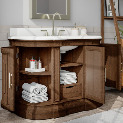 Lancaster 48in Oak Single Sink Bathroom Vanity