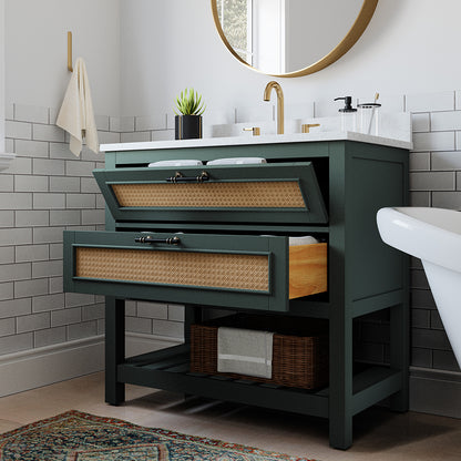 Thurston 36in Green Single Sink Bathroom Vanity