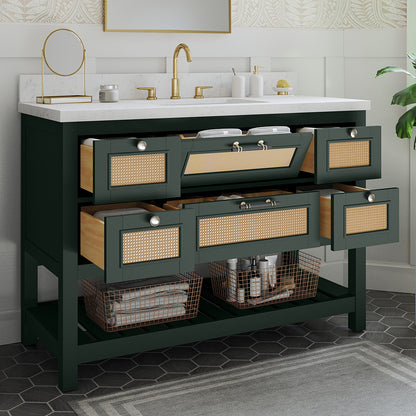 Thurston 48in Green Single Sink Bathroom Vanity