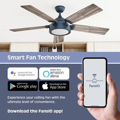 Prominence Home Kailani, 52 Inch Modern Smart Ceiling Fan with Light, Remote Control, Dual Mounting Options, Dual Finish Blades, Compatible with Alexa and Google Assistant - 51649-01 (Bronze)