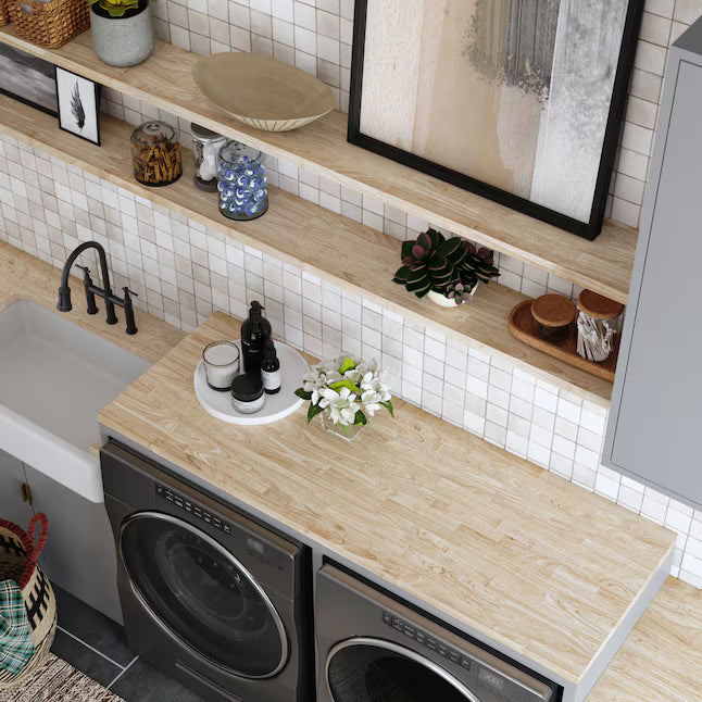 Hevea  Butcher Block Countertop unfinished 10 ft x 25 in x 1.5 in