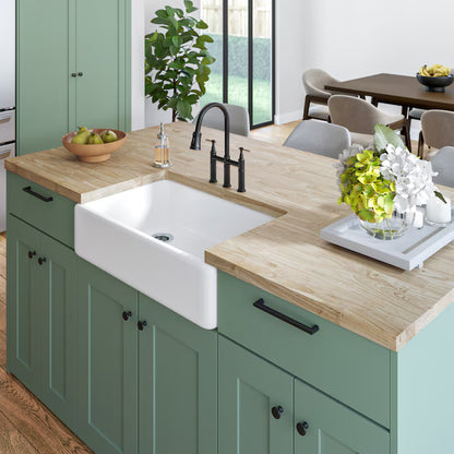 Hevea  Butcher Block Countertop unfinished 8 ft x 25 in x 1.5 in