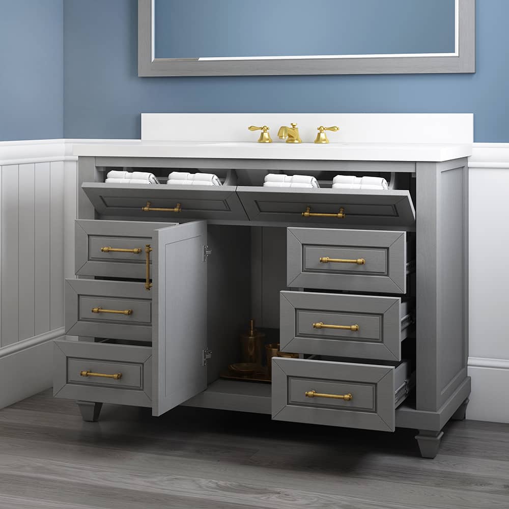 Grovehurst 48in Antique Gray Single Sink Bathroom Vanity