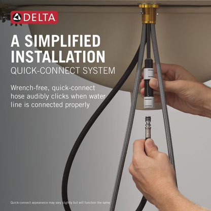 Delta Nicoli Matte Black/Brushed Gold Bathroom Faucet with Sprayer, 8 Inch