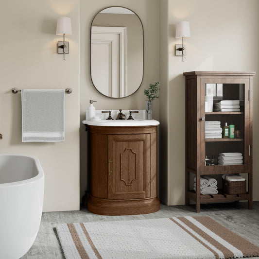 Lancaster 30in Oak Single Sink Bathroom Vanity