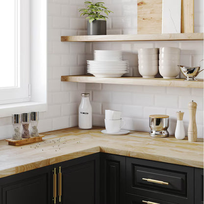 Hevea  Butcher Block Countertop unfinished 10 ft x 25 in x 1.5 in