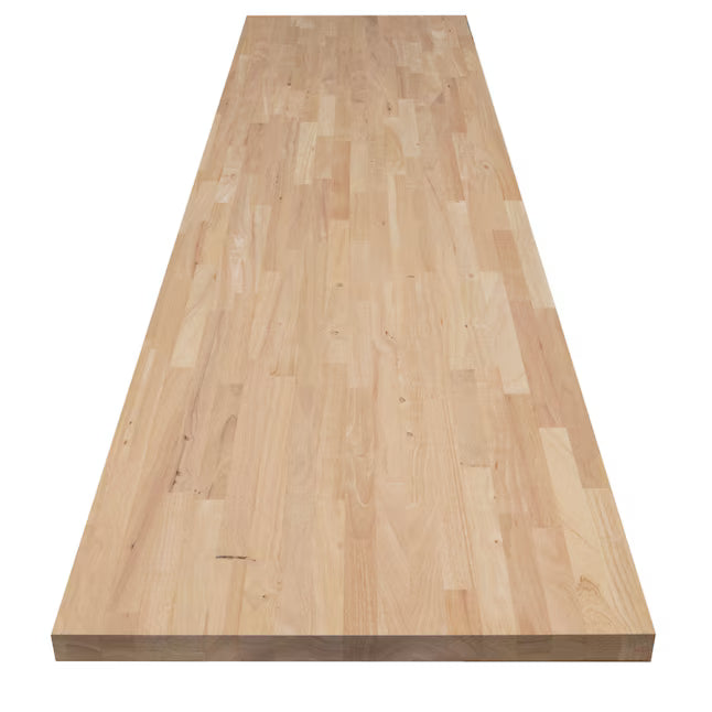 Hevea  Butcher Block Countertop unfinished 8 ft x 25 in x 1.5 in