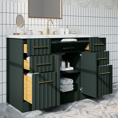 Buntz 48in Forest Green Single Sink Bathroom Vanity