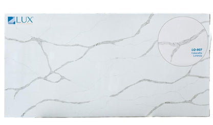 LUX Calcutta Lorenza LQ-907 Quartz Countertop Corner 36.inX96.in