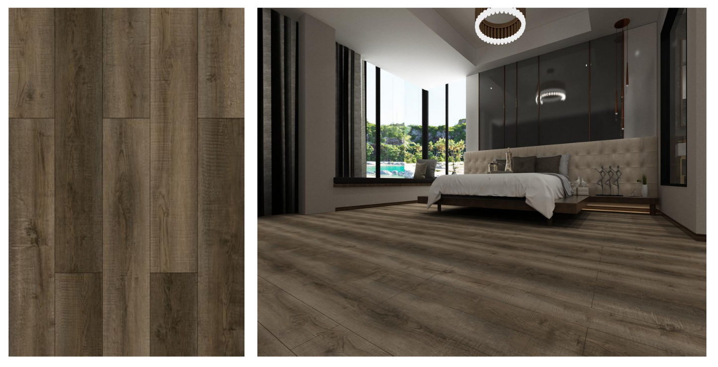 SA 169 SPC Vinyl Flooring with attached pad 100% water proof 28.84 SQ. FT Per box