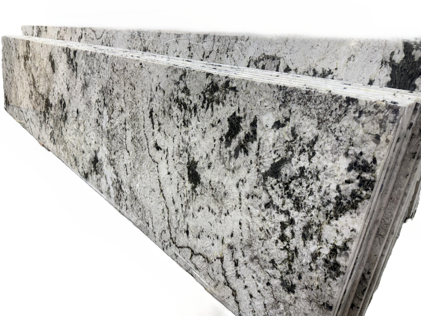 Alaska White 36.inX96.in Corner Real Granite Countertop