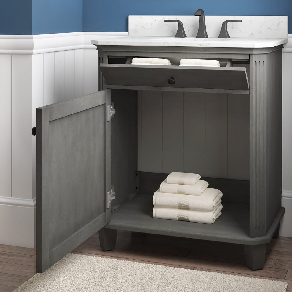 Whitney 30in Antique Gray Single Sink Bathroom Vanity