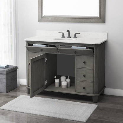 Whitney 48in Antique Gray Single Sink Bathroom Vanity