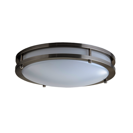 12 in Contemporary Integrated LED Fixture, Brushed Nickel Finish