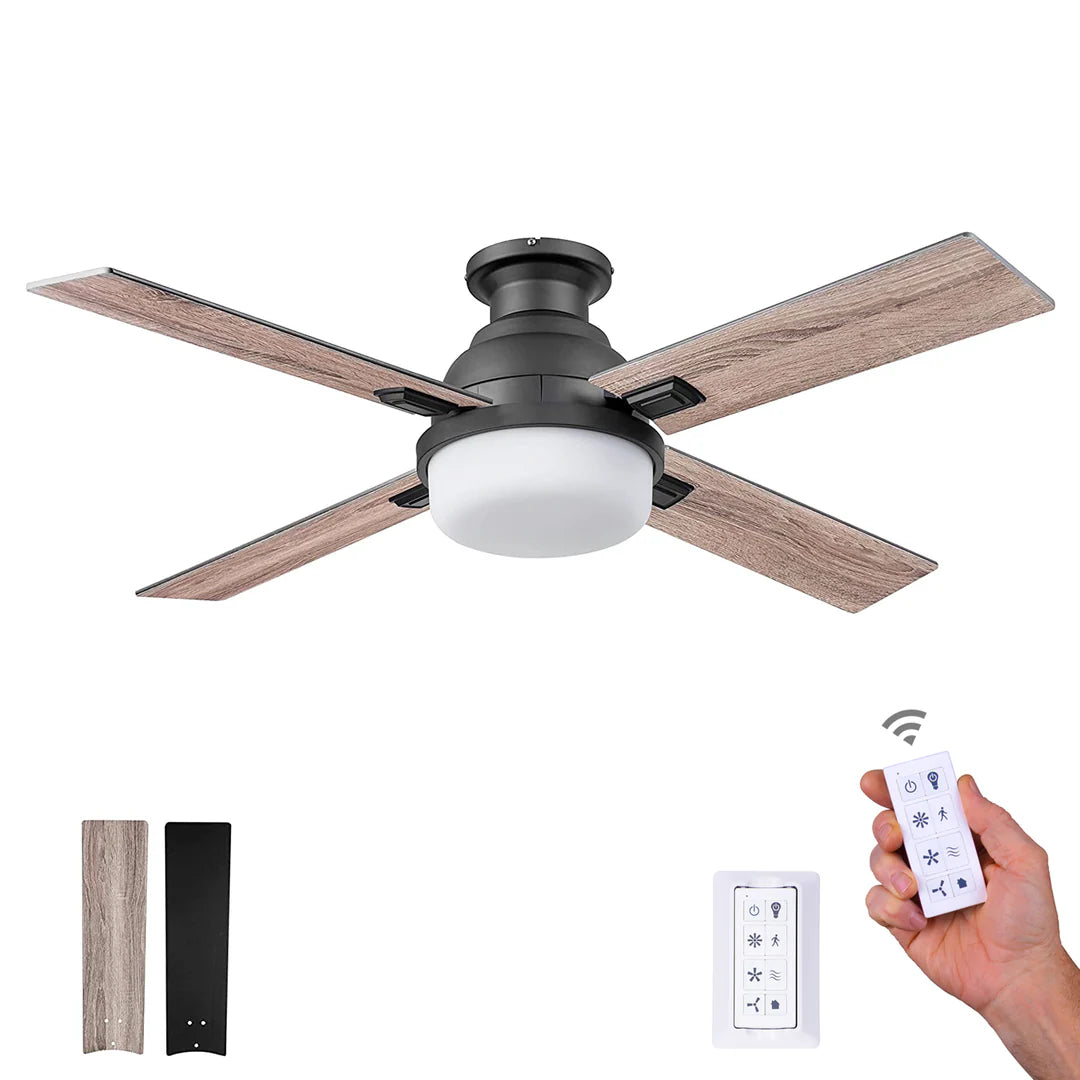 52 Inch Kyrra, Matte Black, Remote Control, Ceiling Fan