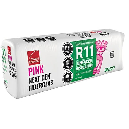 Owens Corning R11 Unfaced Fiberglass Insulation 170.66 Sq. ft (16 x 96) 1 Bag
