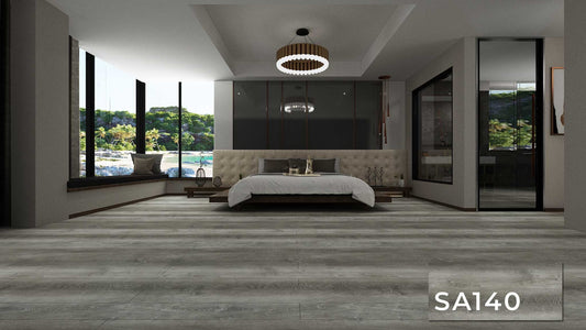 SA 140 SPC Vinyl Flooring with attached pad 100% water proof 28.84 SQ. FT Per box