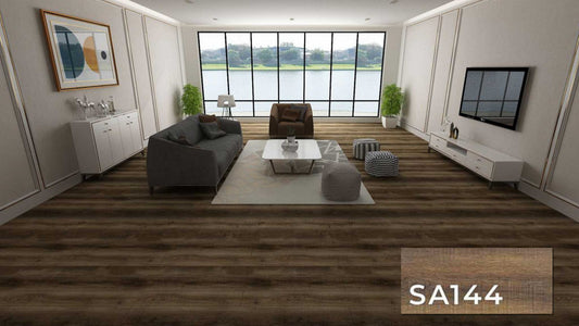 SA 144 SPC Vinyl Flooring with attached pad 100% waterproof 21.63 SQ.FT Per box