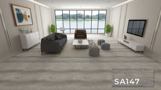 SA 147 SPC Vinyl Flooring with attached pad 100% water proof 28.84 SQ. FT Per box