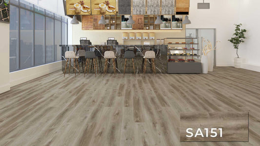 SA 151 SPC Vinyl Flooring with attached pad 100% water proof 28.84 SQ. FT Per box