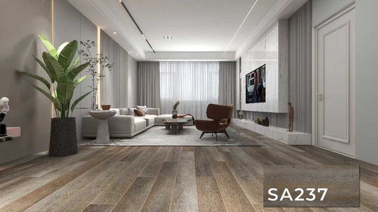 SA 237 SPC Vinyl Flooring with attached pad 100% water proof 28.84 SQ. FT Per box