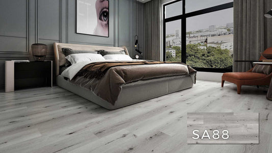 SA 88 SPC Vinyl Flooring with attached pad 100% water proof 28.84 SQ. FT Per box