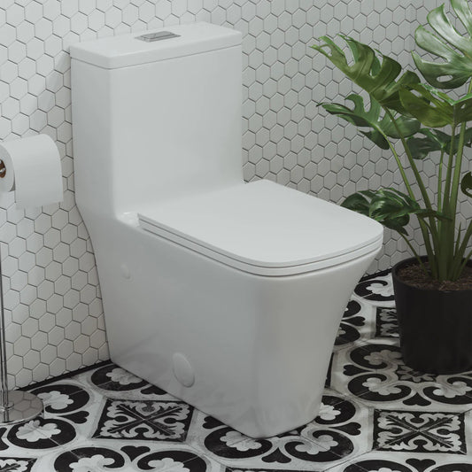 Eclair One-Piece Square Toilet Dual-Flush 0.8/1.28