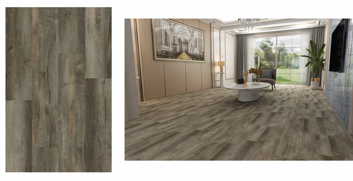 SA 257 SPC Vinyl Flooring with attached pad 100% waterproof 21.63 SQ. FT Per box