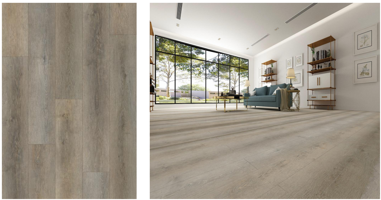 SA 145 SPC Vinyl Flooring with attached pad 100% water proof 21.63 SQ. FT Per box