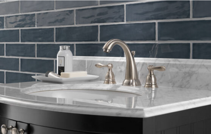 Two Handle Widespread Bathroom Faucet In Brushed Nickel