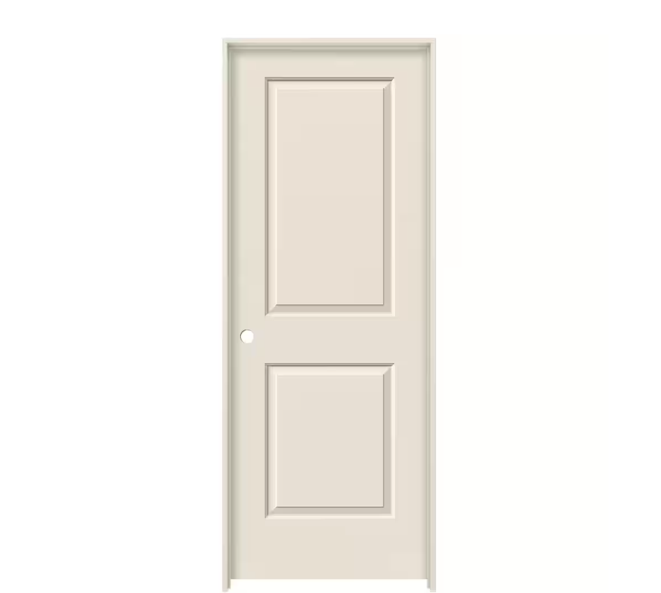 36 in. x 80 in.  Left/Right Hand - 2 Panel Cambridge Primed Right-Hand Smooth Molded Composite Single Prehung Interior Door