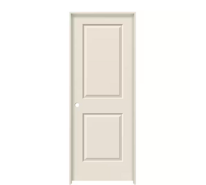 36 in. x 80 in.  Left/Right Hand - 2 Panel Cambridge Primed Right-Hand Smooth Molded Composite Single Prehung Interior Door