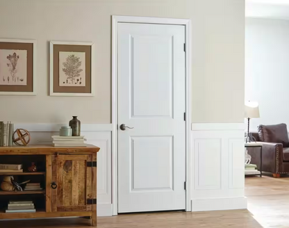 36 in. x 80 in.  Left/Right Hand - 2 Panel Cambridge Primed Right-Hand Smooth Molded Composite Single Prehung Interior Door