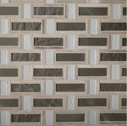 Daltile Stone Decor Greystone & Glass Basket Weave Til (10 Pcs/Box  1 Sq.ft Per)