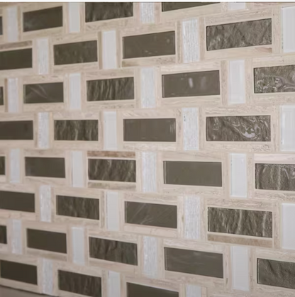 Daltile Stone Decor Greystone & Glass Basket Weave Til (10 Pcs/Box  1 Sq.ft Per)