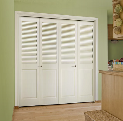 RELIABILT Primed/Unfinished Louver Pine Wood Bifold Door