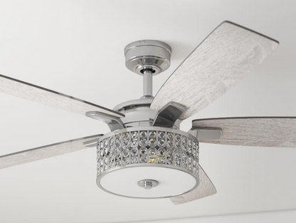 Prominence Home Lanissa 52" Crystal Glass Chandelier Ceiling Fan