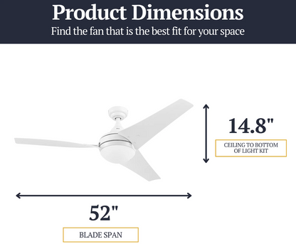 Prominence Home Maxon White 52 in Ceiling Fan