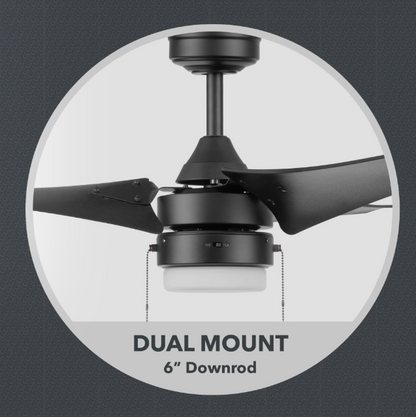 Better Homes & Gardens 56” Matte Black Indoor/Outdoor Ceiling Fan