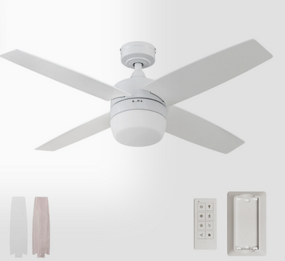 Prominence Home Atlas 44 Inch Bright White Modern Indoor LED Ceiling Fan