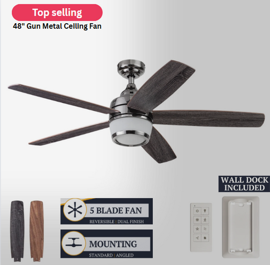 Prominence Home Tennyson 48 Inch Modern Indoor LED Ceiling Fan