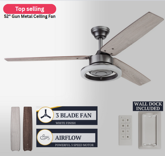 Prominence Home Orbis 52 in Gun Metal Ceiling Fan