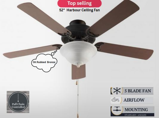 Trans Globe Harbour 52 in Oil Rubbed Oil Bronze Ceiling Fan