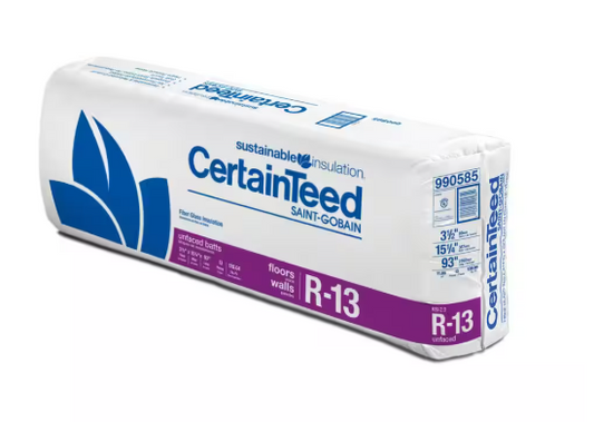 CertainTeed R13 Unfaced Fiberglass Insulation 128.04 Sq.ft (15.25 in. x 93 in.)