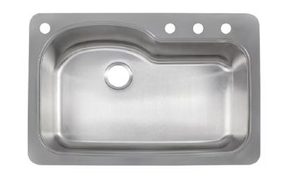 Franke Kinetic Dual-mount 33-in Stainless Steel Single Bowl Kitchen Sink