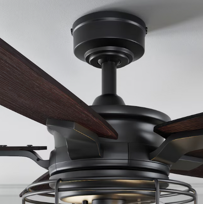 Harbor Breeze Cedar Bluff 52-in Matte Black Ceiling Fan