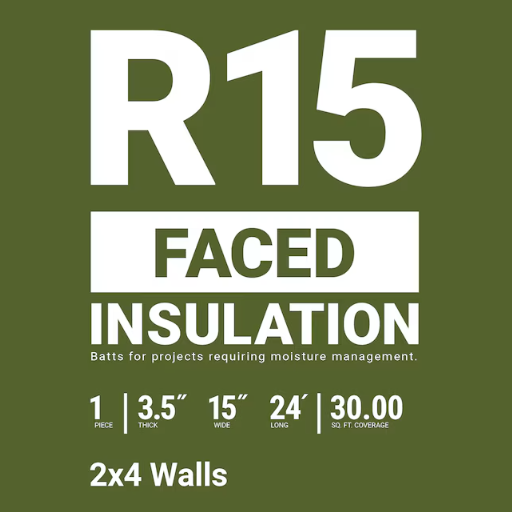 Owens Corning R- 15 Kraft faced Fiberglass Roll Insulation 30-sq ft ( 15-in W x 24-ft L )