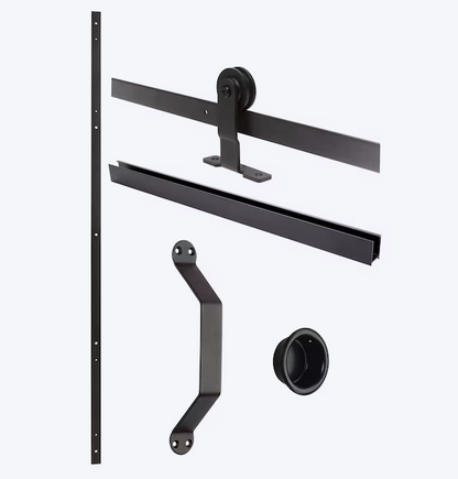 JELD-WEN 72-in Soft Close Single Barn door hardware kit in Matte Black