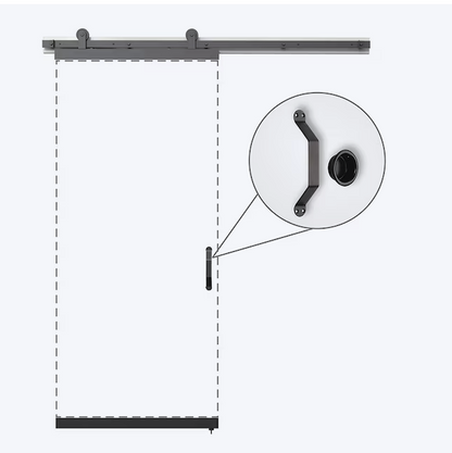 JELD-WEN 72-in Soft Close Single Barn door hardware kit in Matte Black
